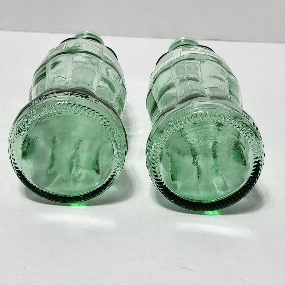 Vintage Coca-Cola Classic‎ 8oz Glass Bottles Georgia Green Contour Set of 2 1999
